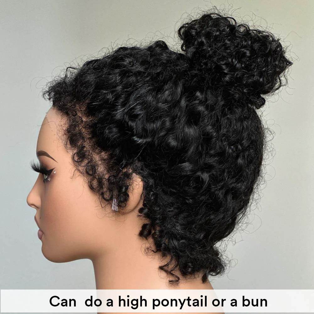 Versatile Front & Back Curly 13x4 Lace Frontal With Curly Edges Wig