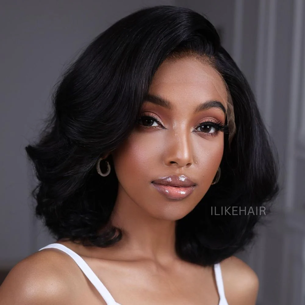 Designer Layered Bob Short Wavy Lace Wig