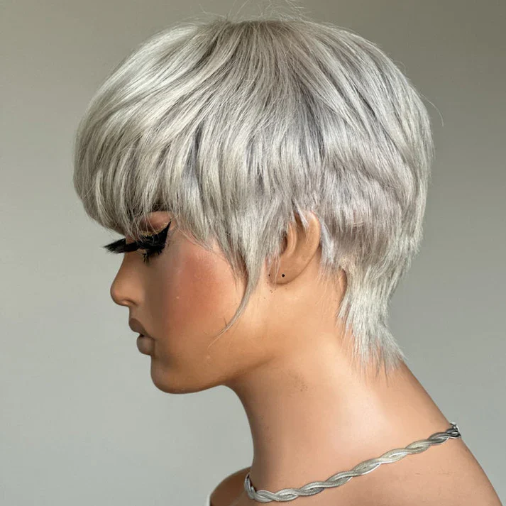 ILIKEHAIR Pixie Cut Glueless Wig with Bangs