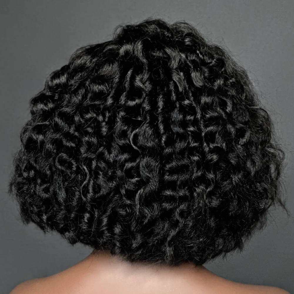 Glueless Wand Curls With Kinky Edges 5x5 Lace Bob Wig