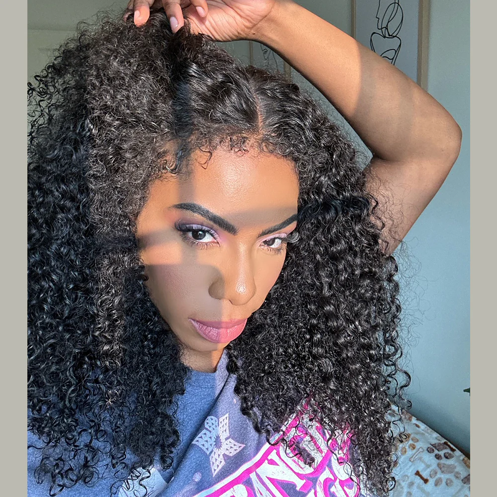 Ventilated Realistic Curly 13x4 Lace Frontal With Curly Edges Wig