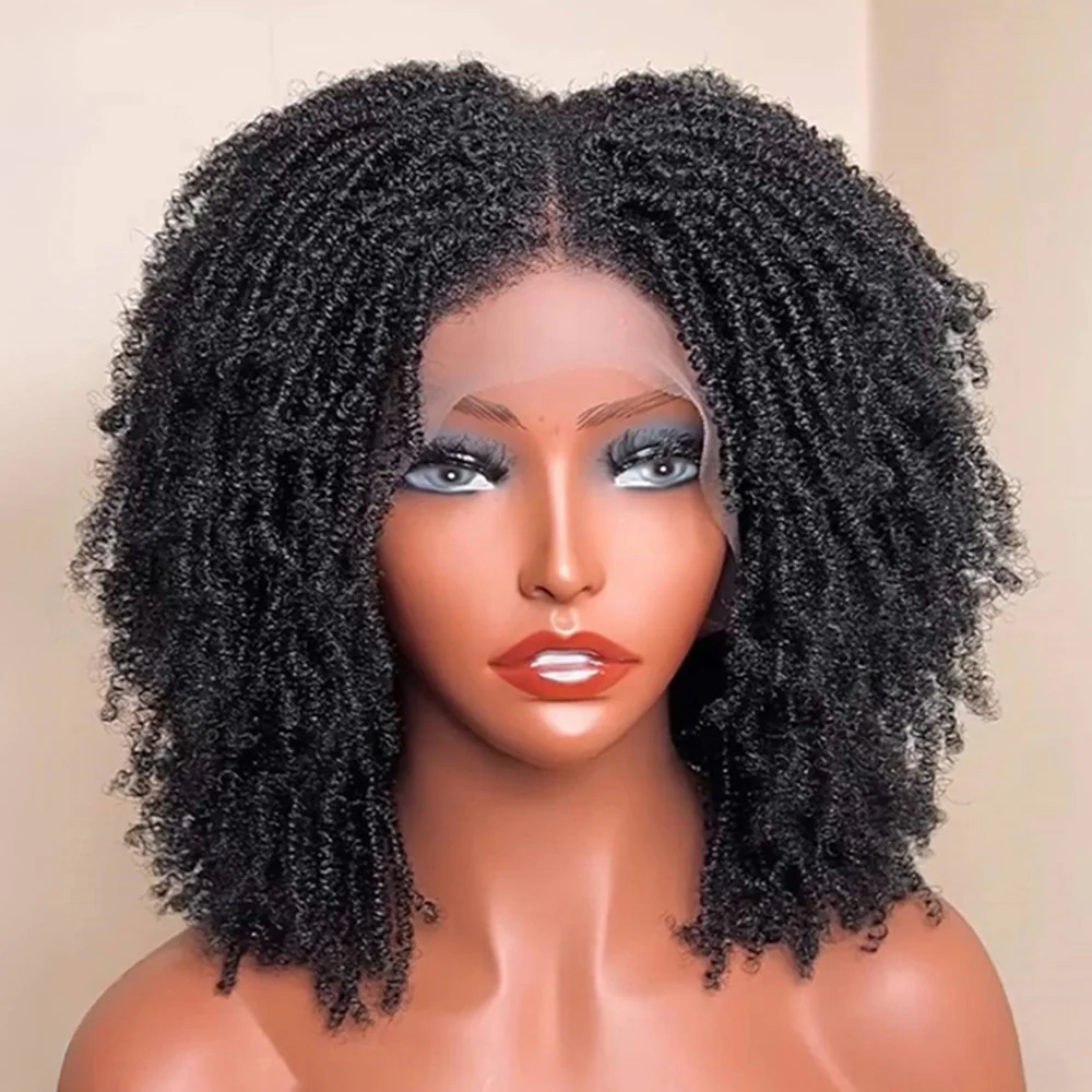 Full Lace Knotless Twist Microlocs With 4C Hairline Boho Wig