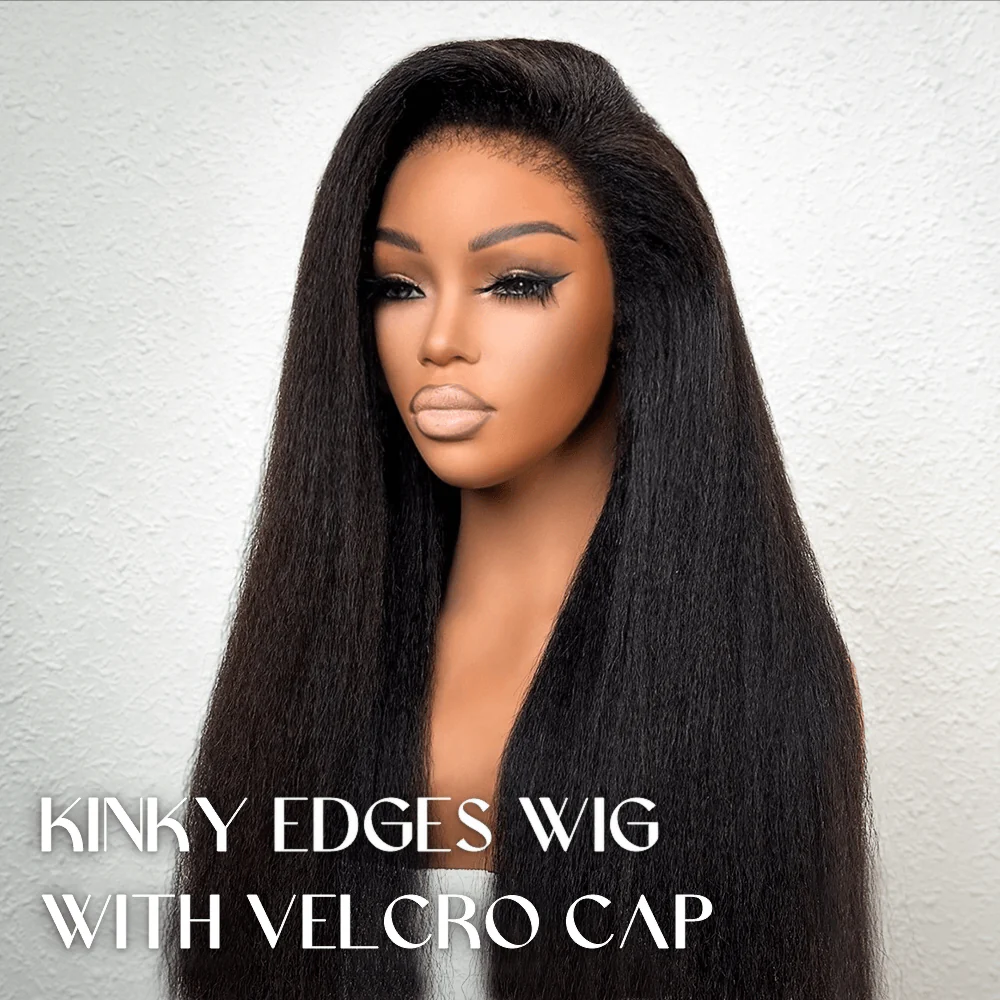 ILIKEHAIR Hyperrealism Kinky Edges HD Lace Wig with Adjustable Velcro Cap