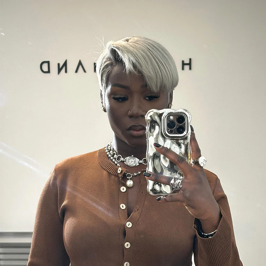 Ash Grey With Dark Root Short Pixie Cut 13x4 Lace Front Wig