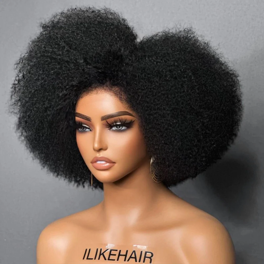 Afro Kinky Curly With Kinky Edges HD 13x4 Lace Front Wig