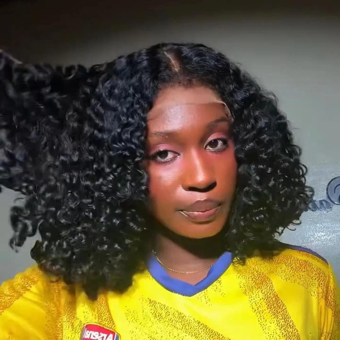 Glueless Wand Curls With Kinky Edges 5x5 Lace Bob Wig