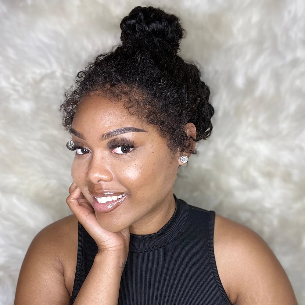 Versatile Front & Back Curly 13x4 Lace Frontal With Curly Edges Wig