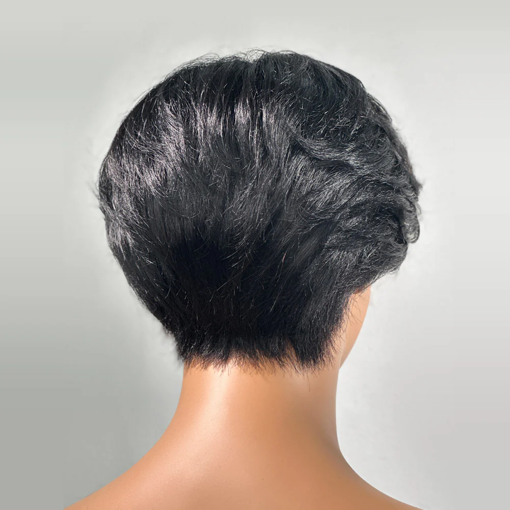 Short Pixie Cut Layered Lace Frontal With Kinky Edges Wig