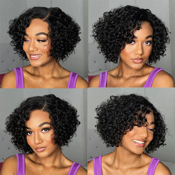 Short Curly Bob Human Hair Lace Frontal Wig