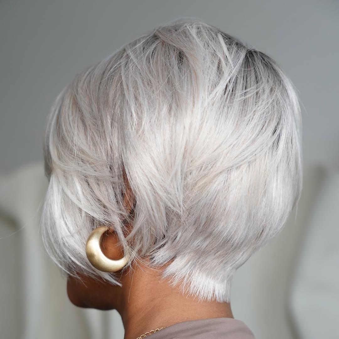 Platinum Blonde Hair With Dark Root Short Pixie Cut Glueless Wig