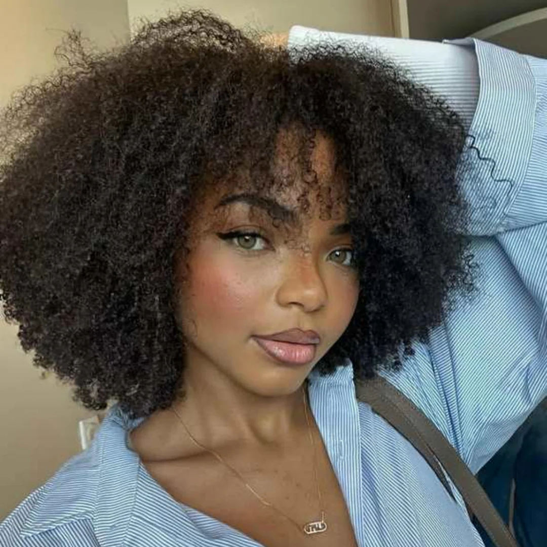 Minimalist Wear & Go Glueless Kinky Curly Wig With Bangs