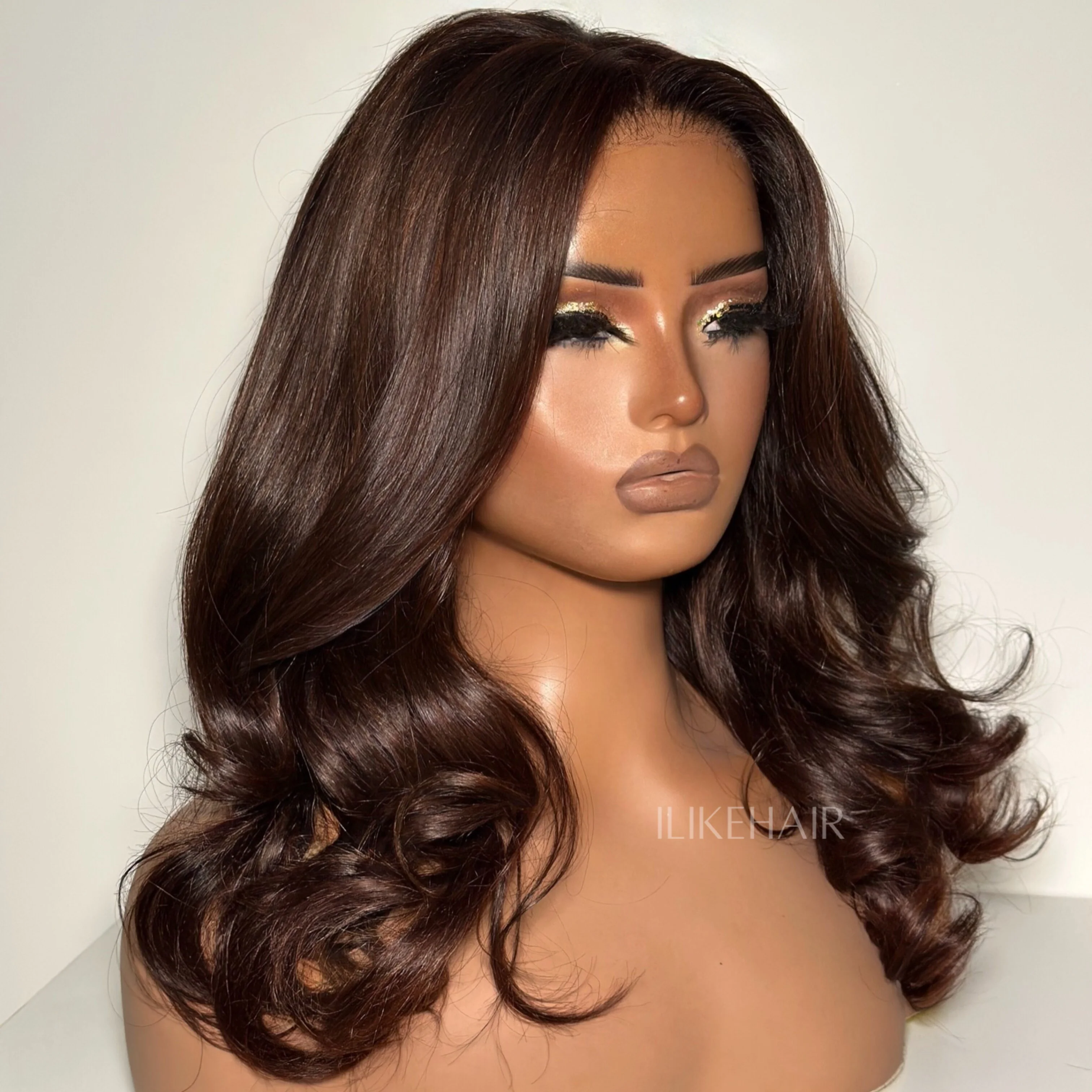 Dark Brown Glueless Body Wave Lace Closure Wig