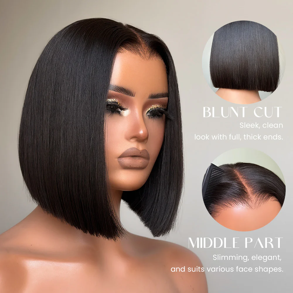 Adjustable Cap Virgin Hair Bob HD Lace Wig