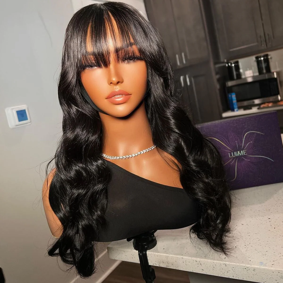 Body Wave With Bangs Glueless Lace Wig