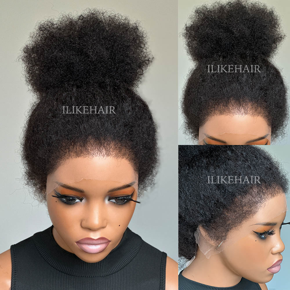 Afro Kinky Curly With Kinky Edges HD 13x4 Lace Front Wig