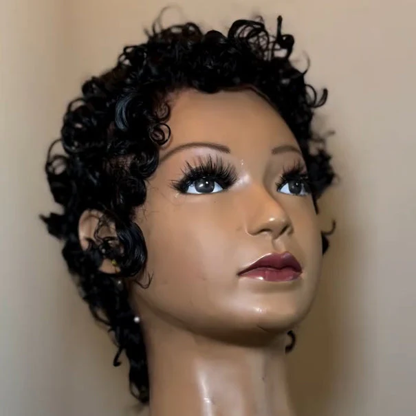 Full Lace Wave Curls Short Pixie Cut Wig
