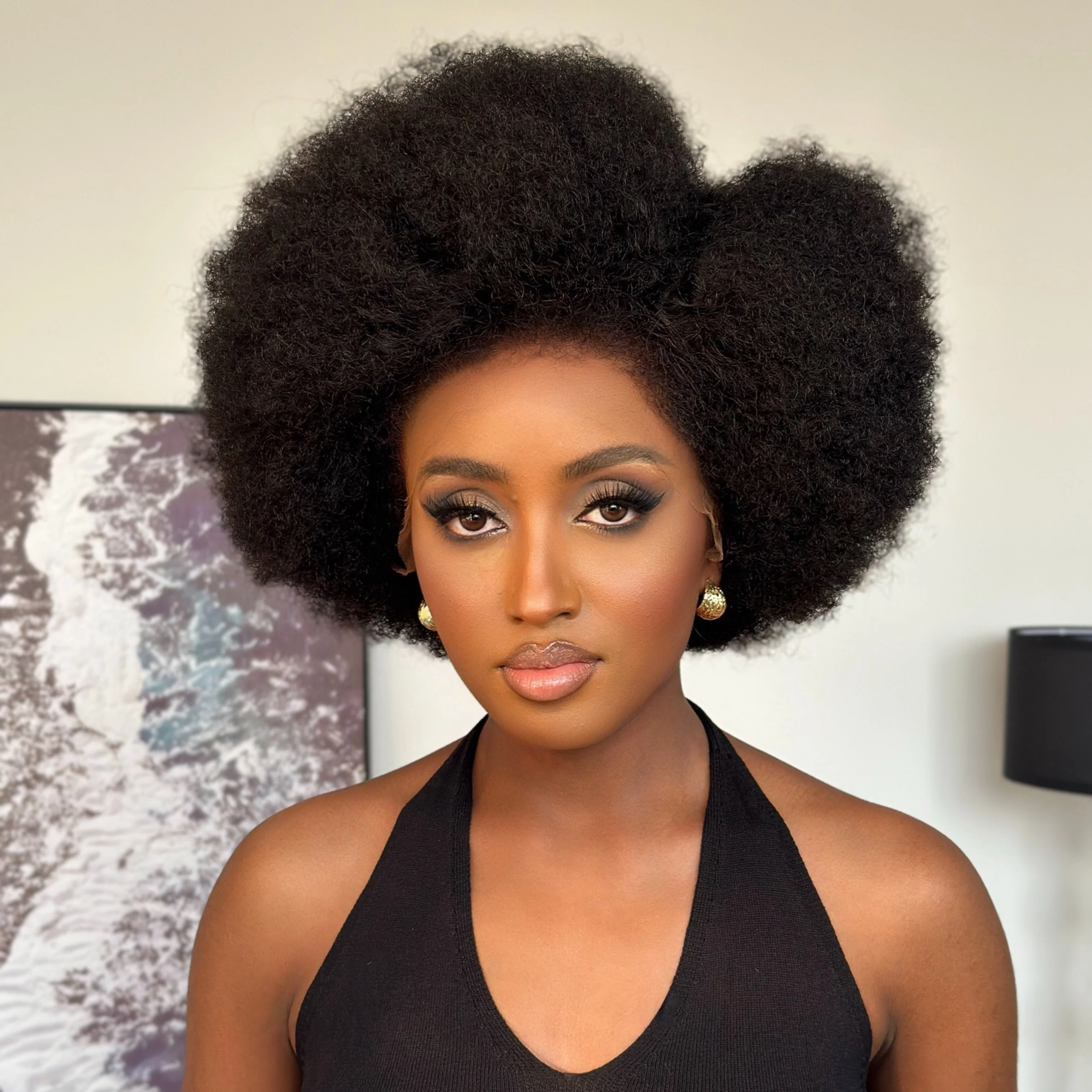 Afro Kinky Curly With Kinky Edges HD 13x4 Lace Front Wig