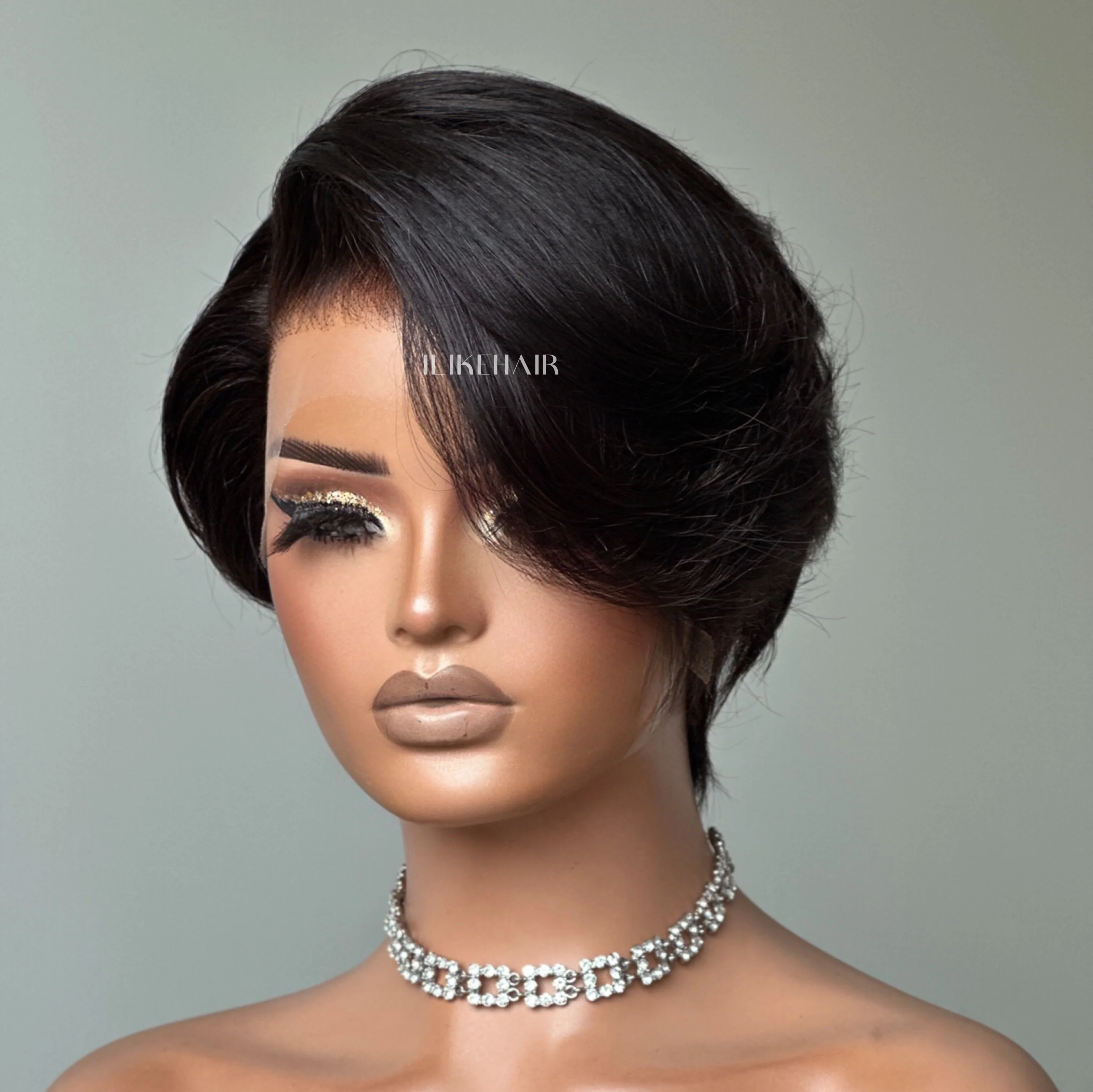 Boss Lady Side Part Layered Pixie Cuts 13x4 Frontal Lace Wig