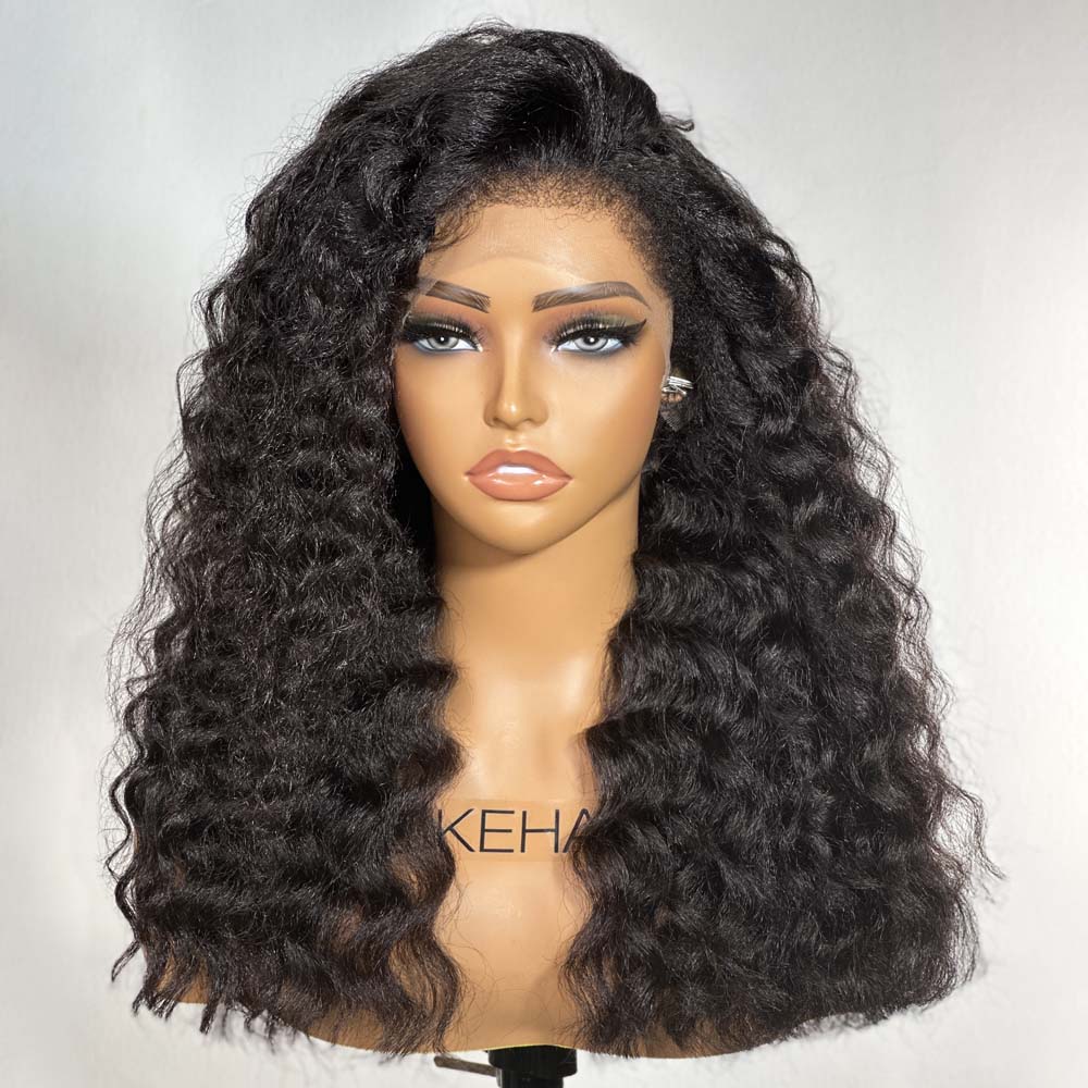 Fluffy Wand Curls HD Lace With 4C Kinky Edges Wig
