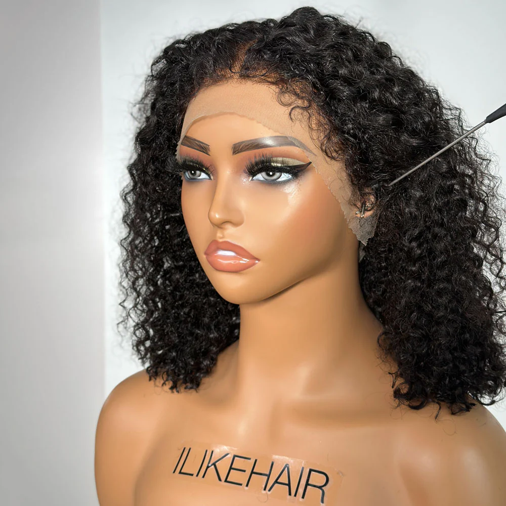 Ventilated Realistic Curly 13x4 Lace Frontal With Curly Edges Wig