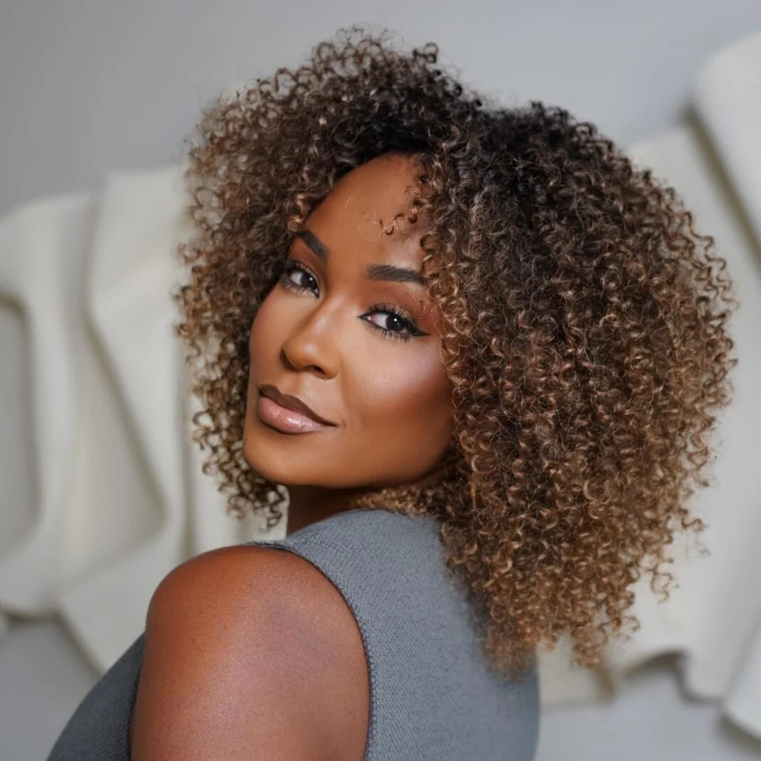 Put On & Go Short Ombre Dark Brown Curly Wig
