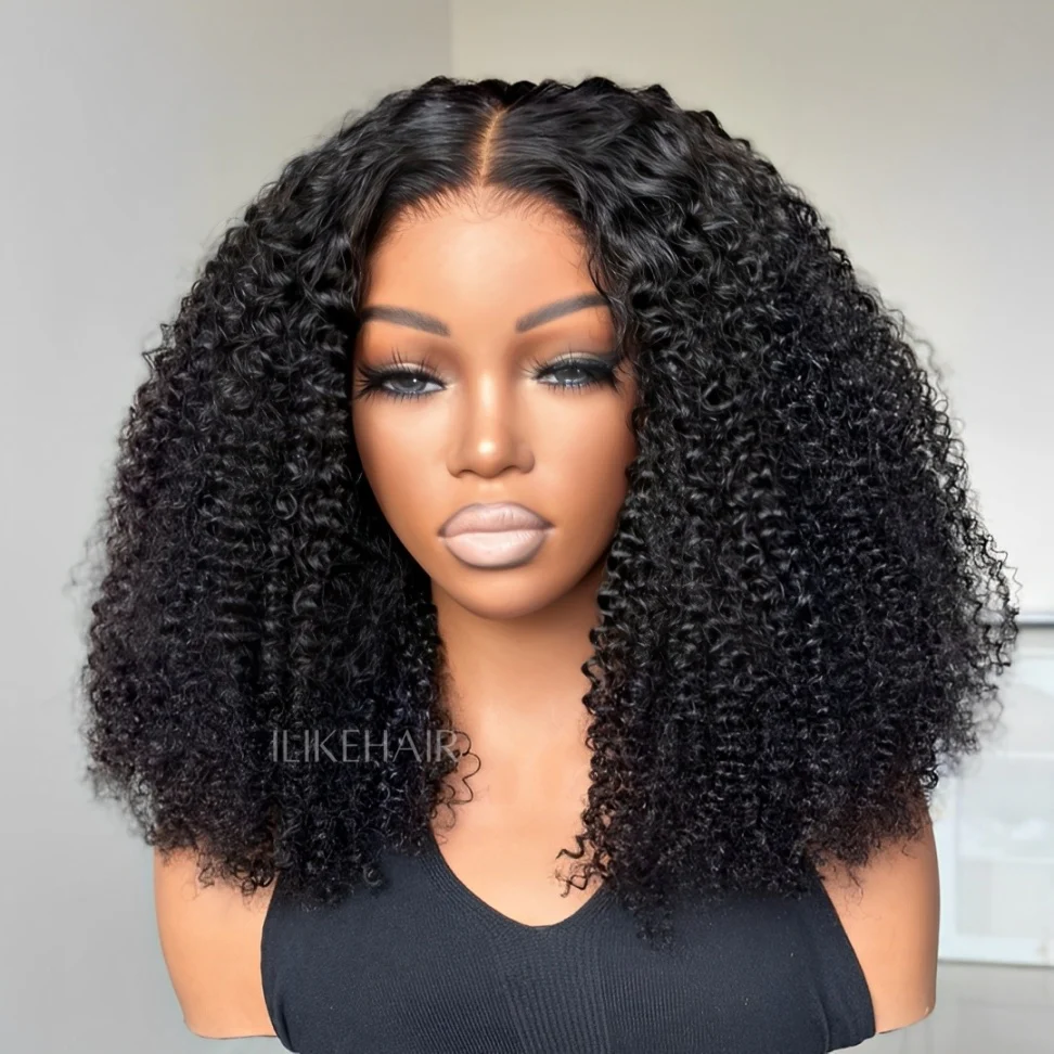 Put On & Go Virgin Hair Kinky Curly 5x5 Lace Closure Wig