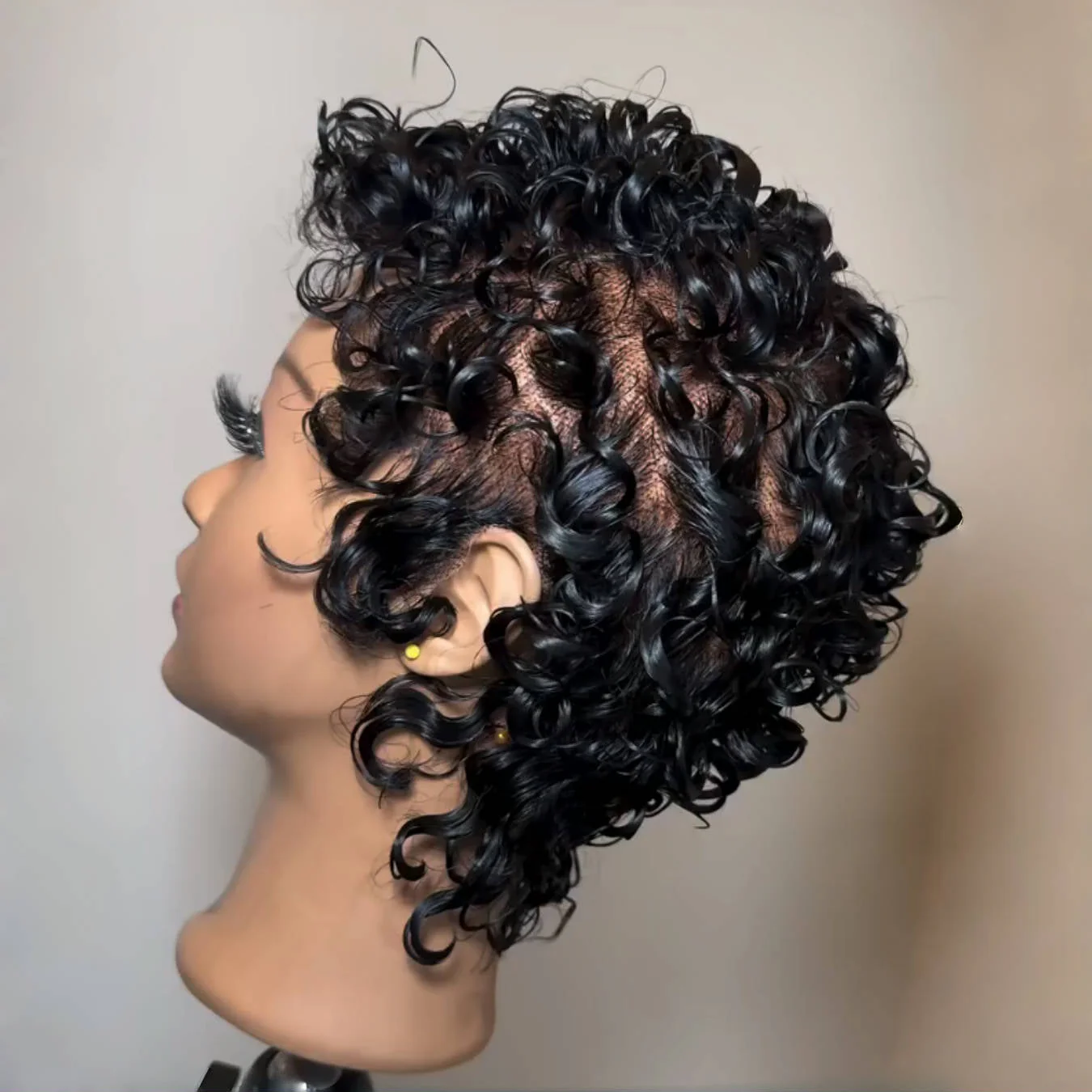 Full Lace Wave Curls Short Pixie Cut Wig