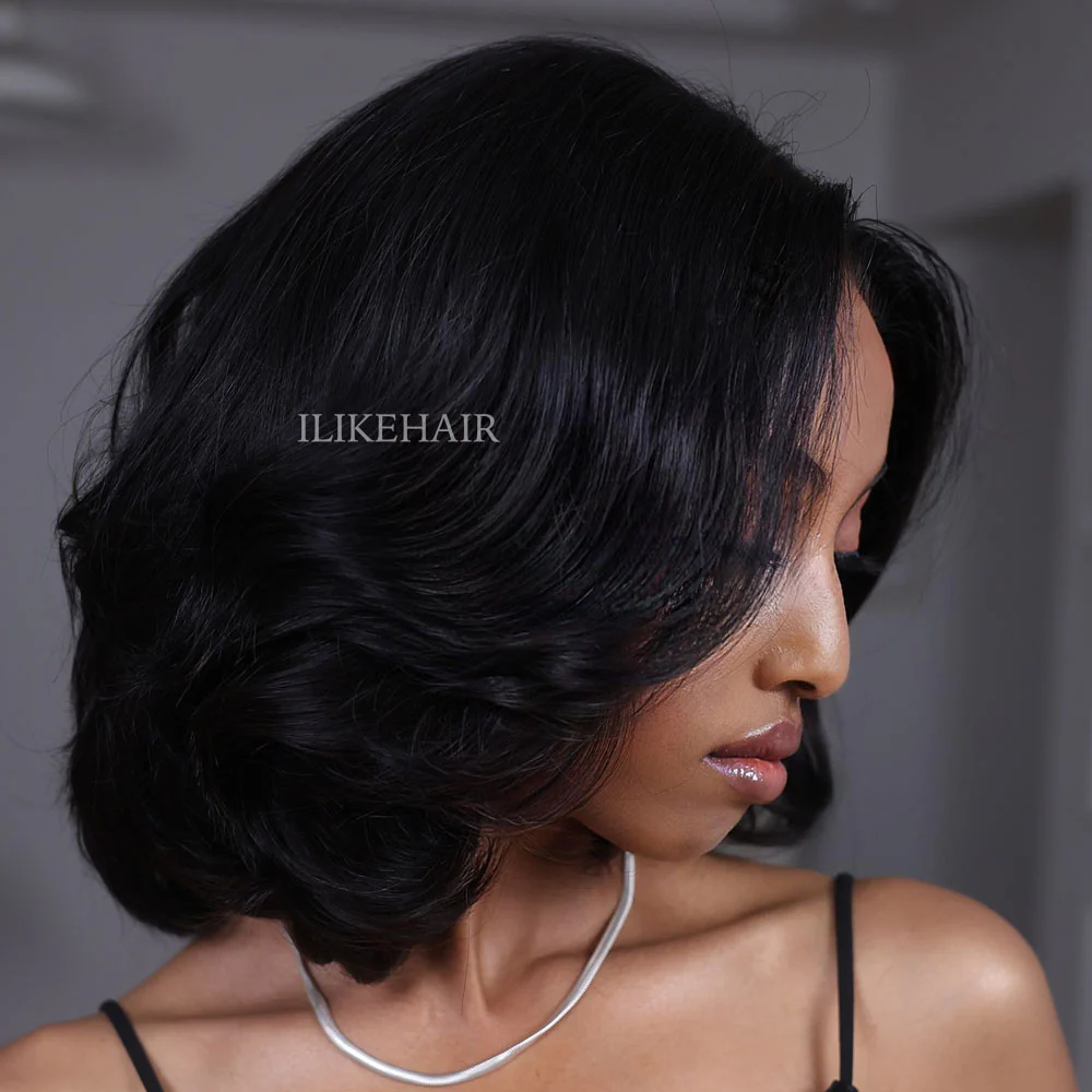 Put on & Go Layered Wavy Bob  Pre Cut Lace Closure Wig