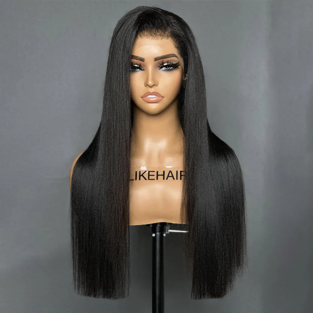 Natural Yaki HD Lace Frontal With Kinky Edges Wig