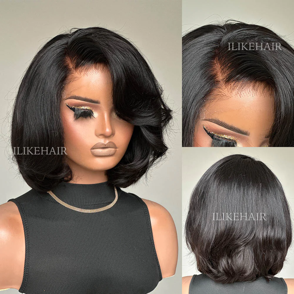 Put on & Go Short Cut Layered Bob 5x5 Lace Closure Wig