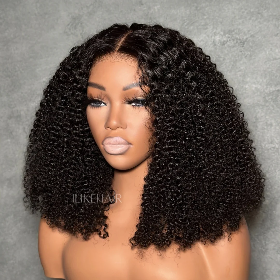 Put On & Go Virgin Hair Kinky Curly 5x5 Lace Closure Wig