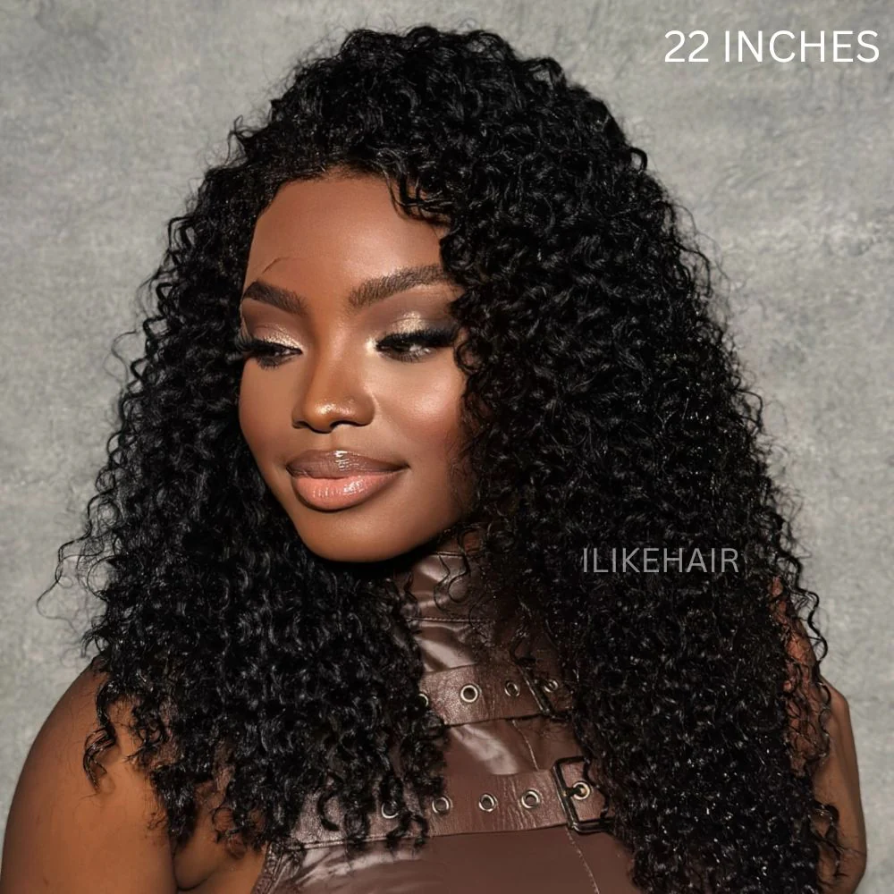 Versatile Front & Back Curly 13x4 Lace Frontal With Curly Edges Wig