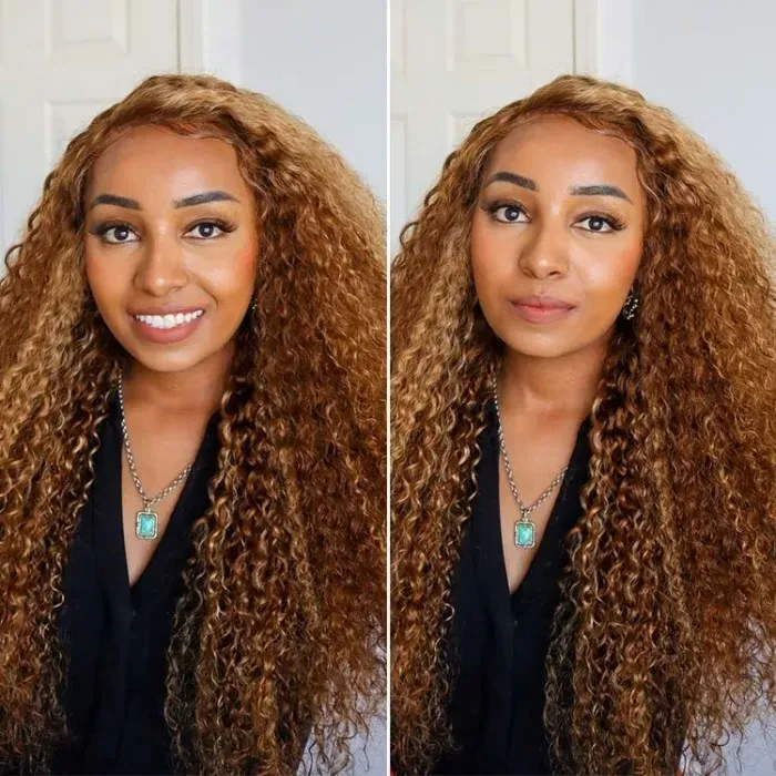 Beyonce Hairstyle Highlight Color Brown & Blonde Lace Wig