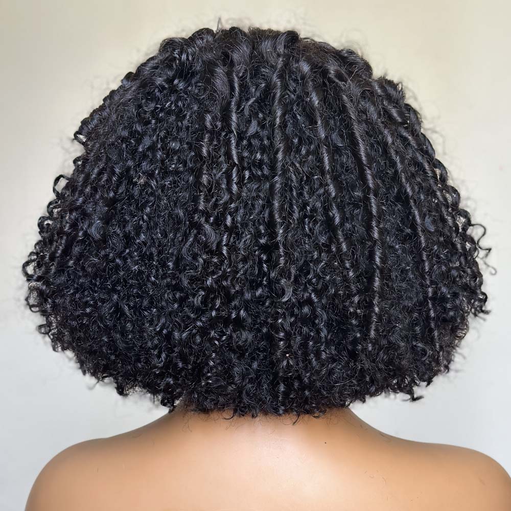 Put on & Go Juicy Coils 5x5 Pre Cut Lace Short Bob With Kinky Edges Wig