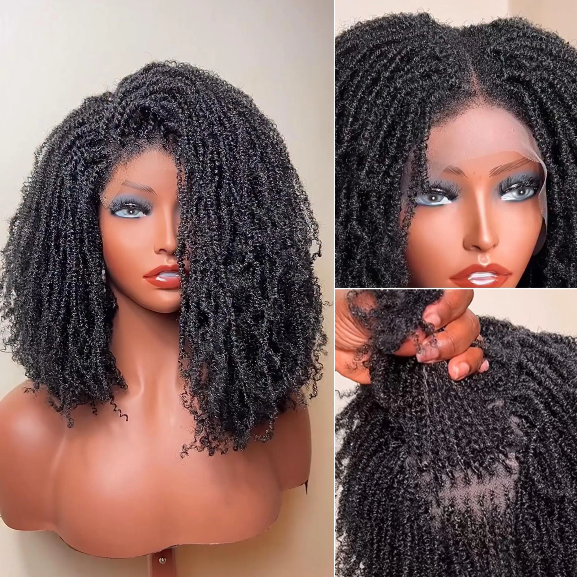 Full Lace Knotless Twist-out Microlocs Boho Wig with Invisible Drawstring