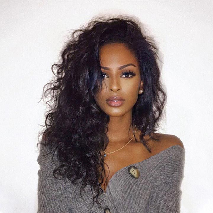 Glueless Natural Wavy 13X4 Lace Front Wig 100% Human Hair