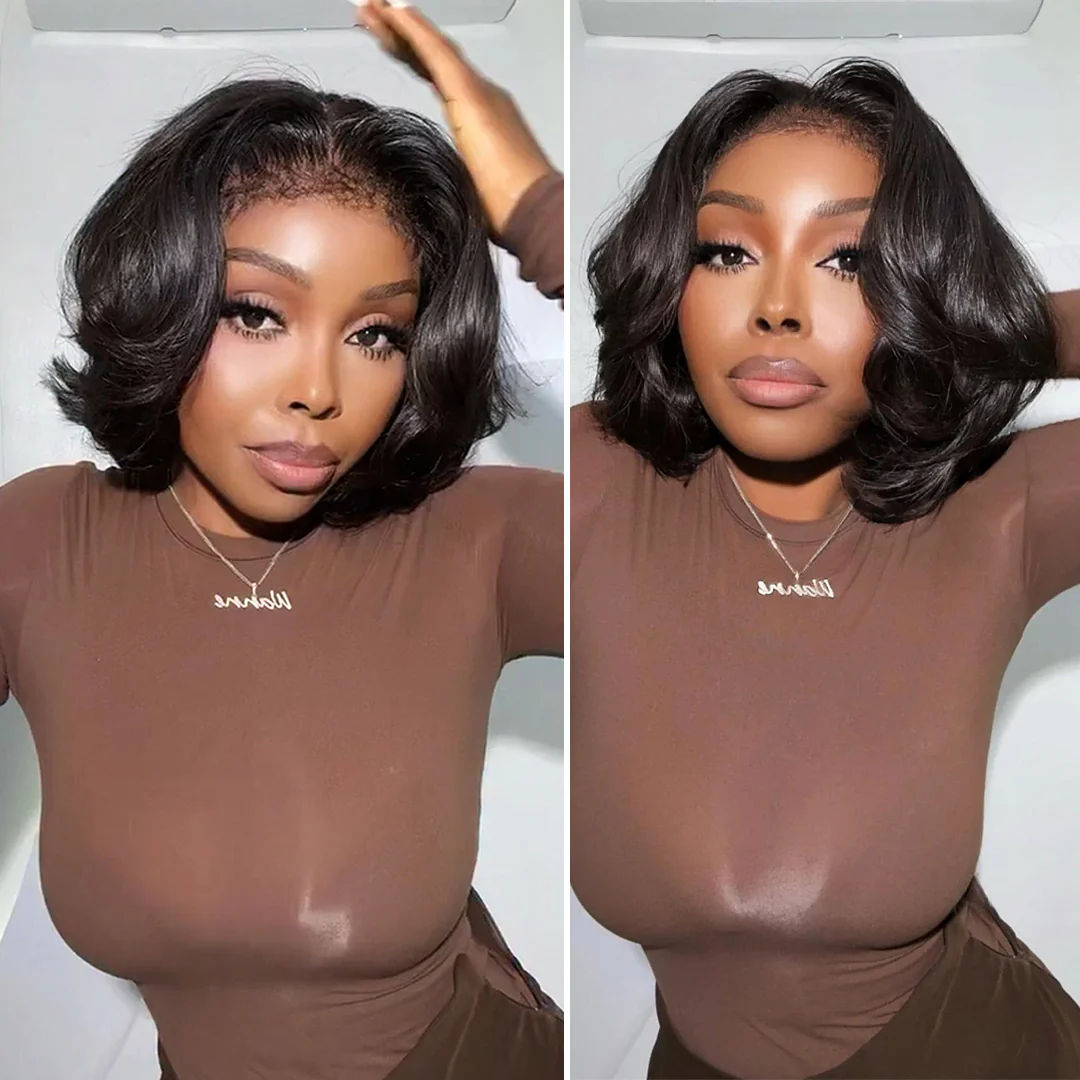 Natural Black Boss Chic Bob With Kinky Edges Wig