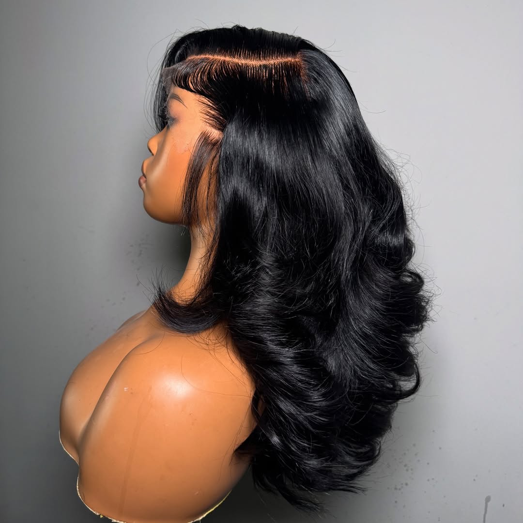 Natural Black Body Wave 13��4 Lace Frontal Human Hair Wig