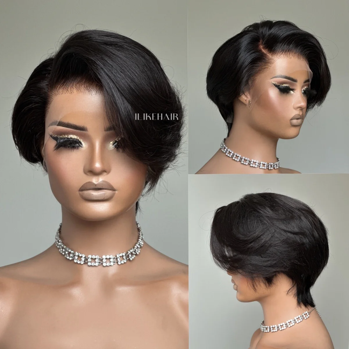 Boss Lady Side Part Layered Pixie Cuts 13x4 Frontal Lace Wig