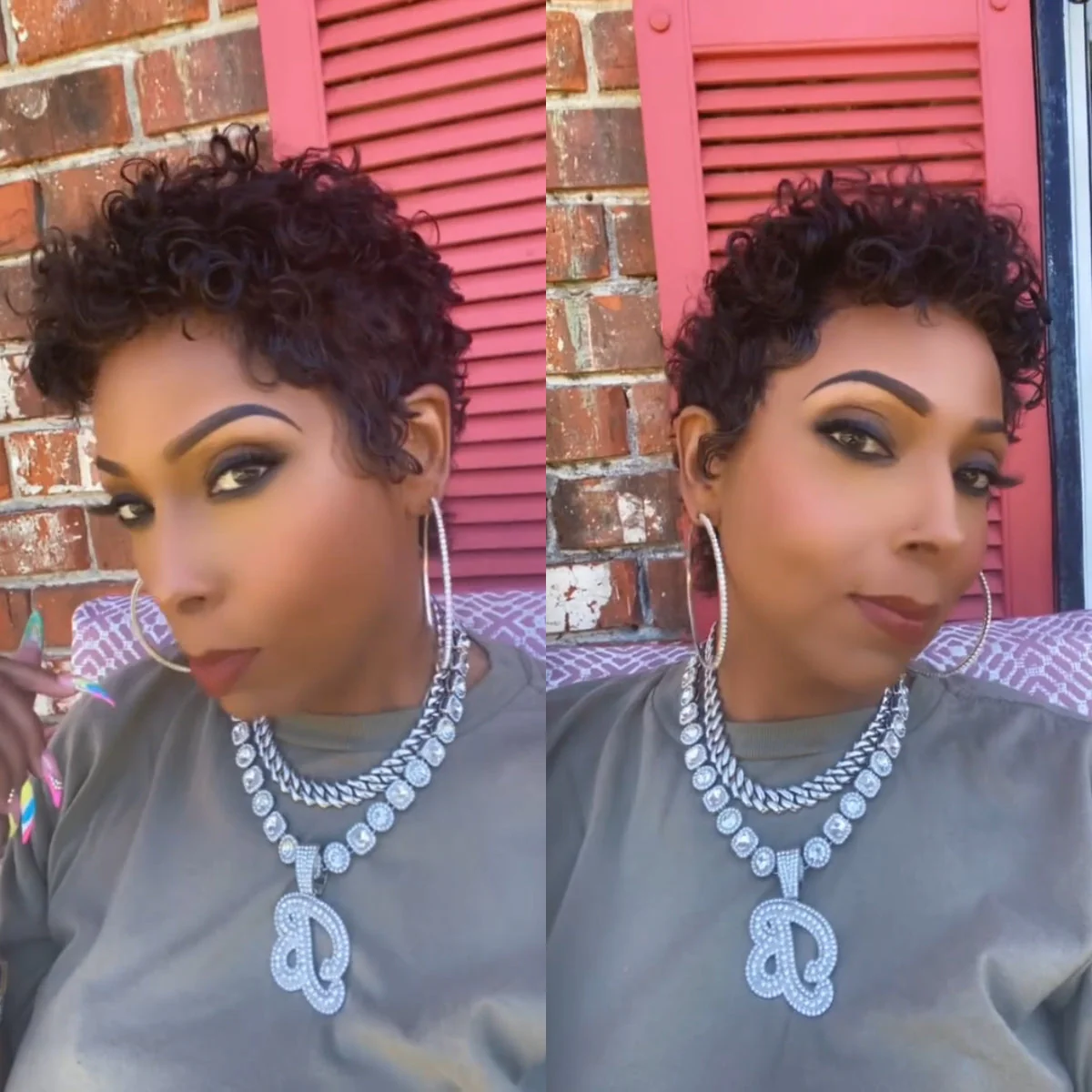 Full Lace Wave Curls Short Pixie Cut Wig