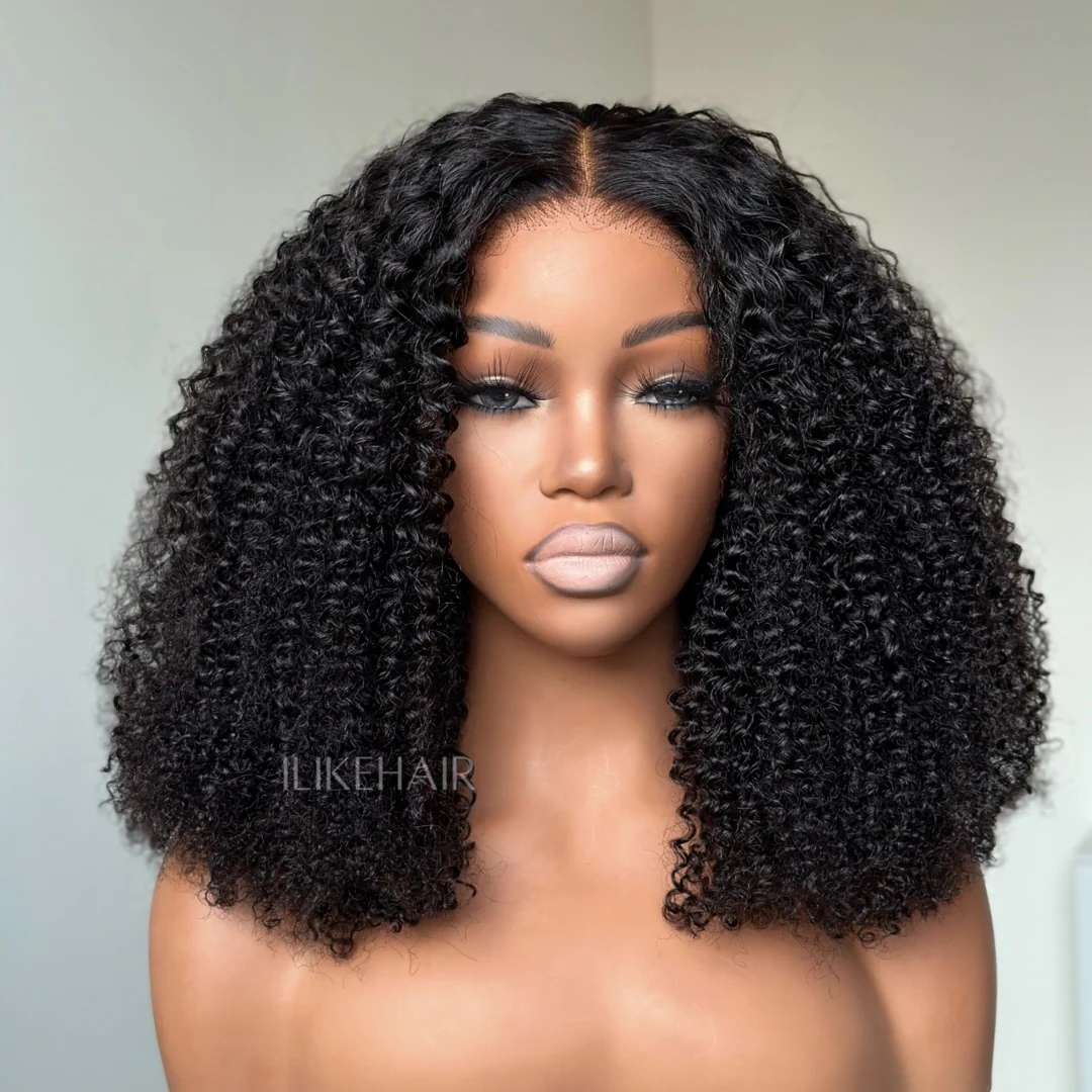 Put On & Go Virgin Hair Kinky Curly 5x5 Lace Closure Wig