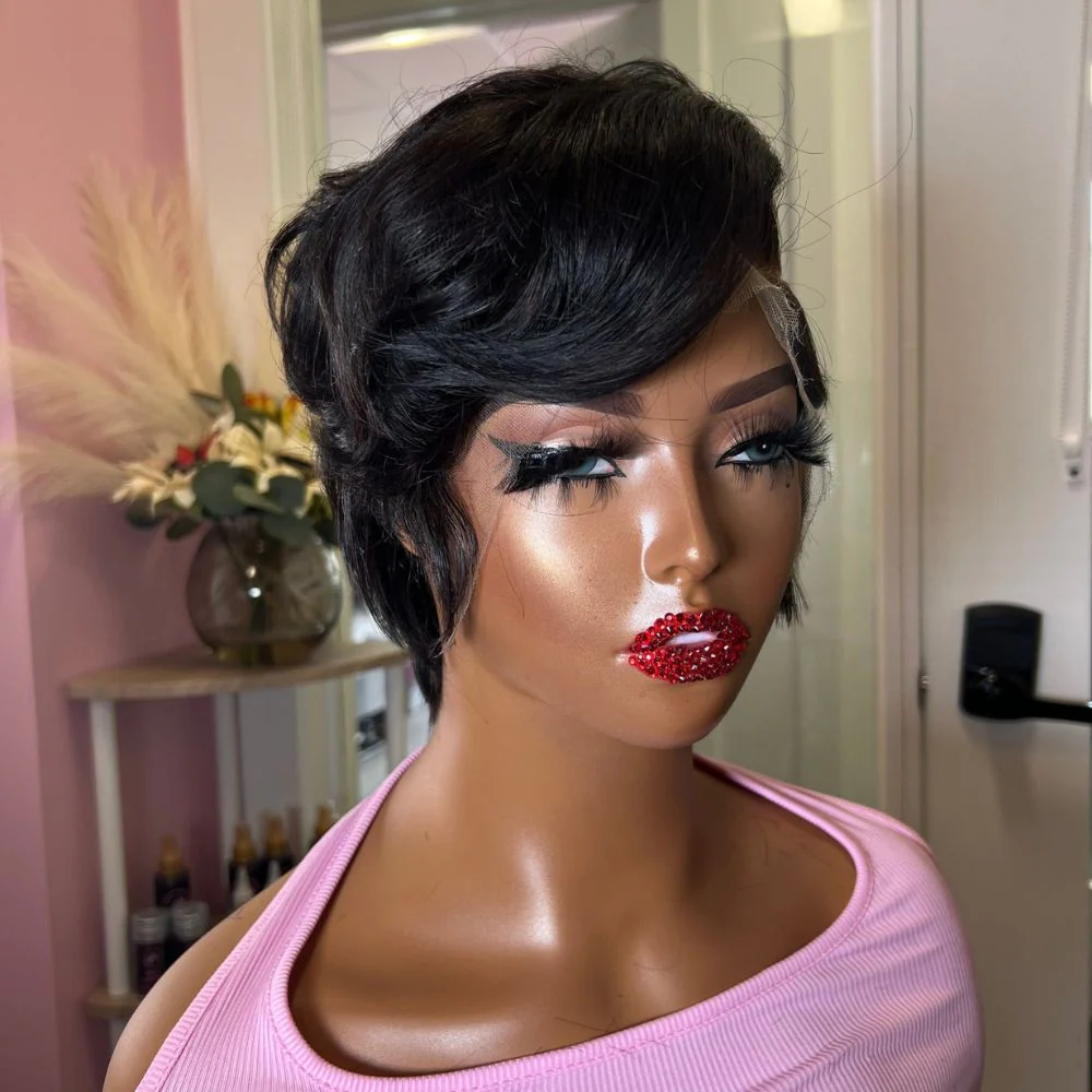 Short Side Part Pixie Cut 13x4 Lace Front Wig