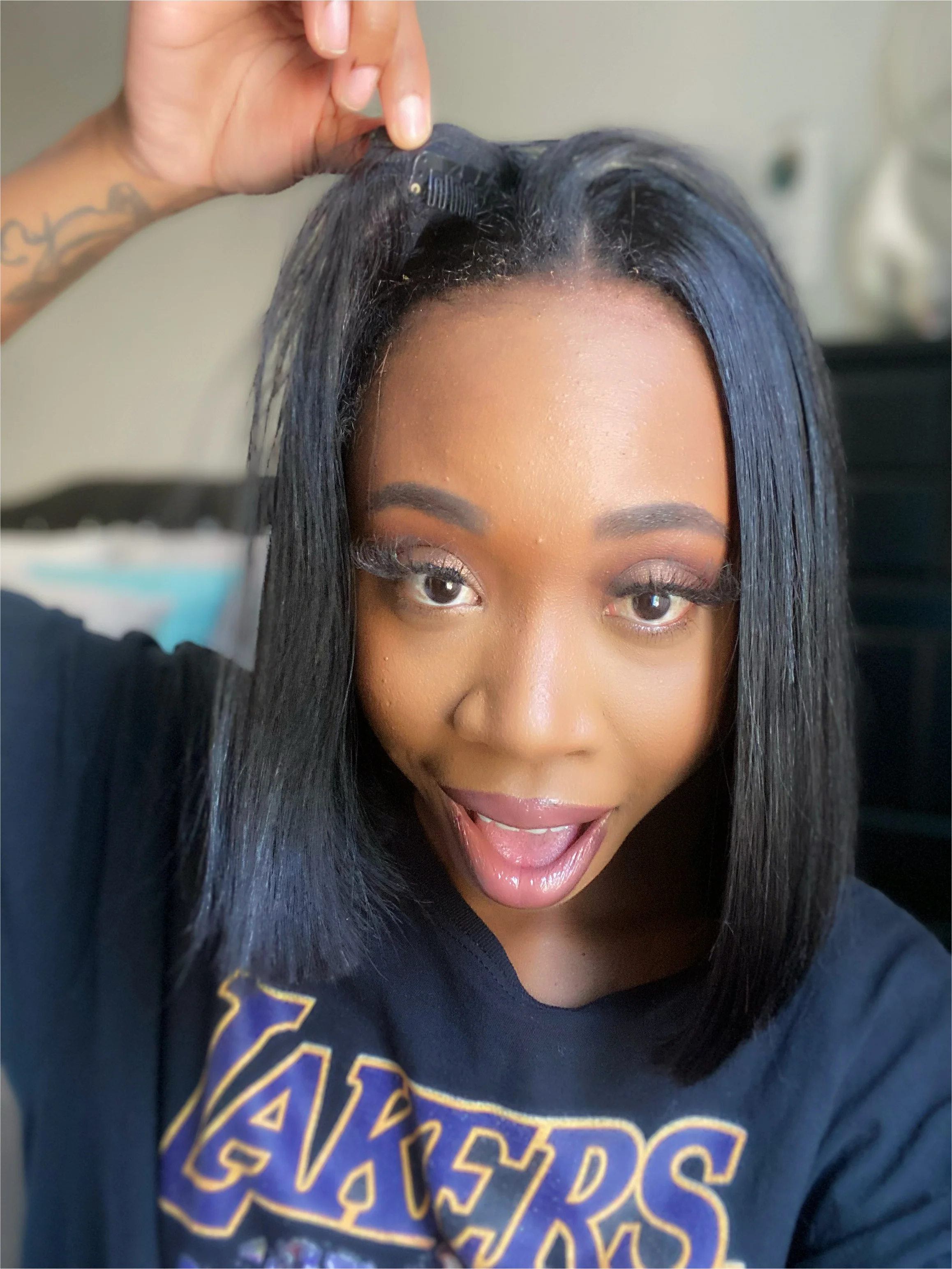 Thin Leave Out I Part Bob Wig Silky Straight