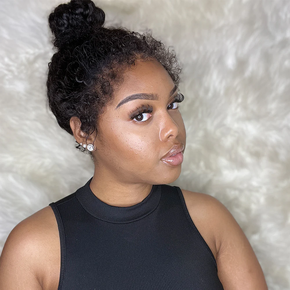 Versatile Front & Back Curly 13x4 Lace Frontal With Curly Edges Wig