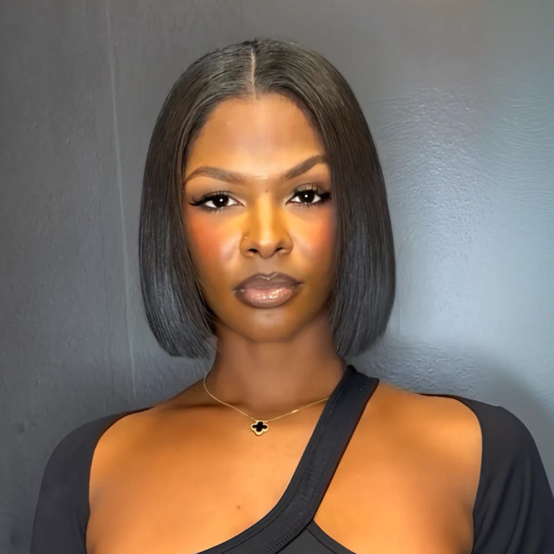 Put on & Go Yaki Straight Bob Cut Lace Closure Wig
