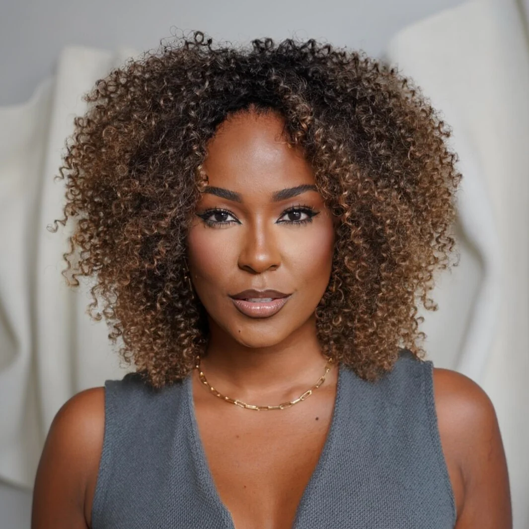 Put On & Go Short Ombre Dark Brown Curly Wig