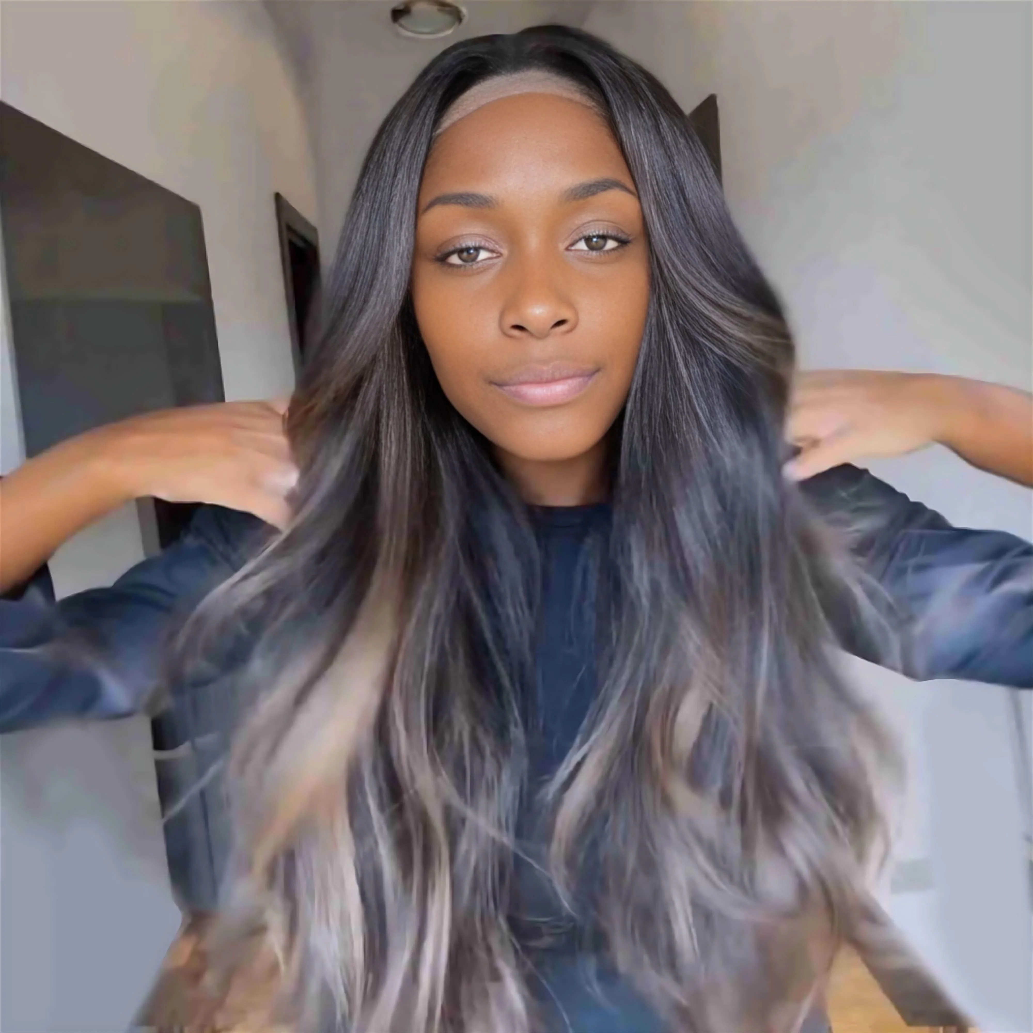 Body Wave With Blonde Highlight Layered Cut 5��5 Lace Closure Wig