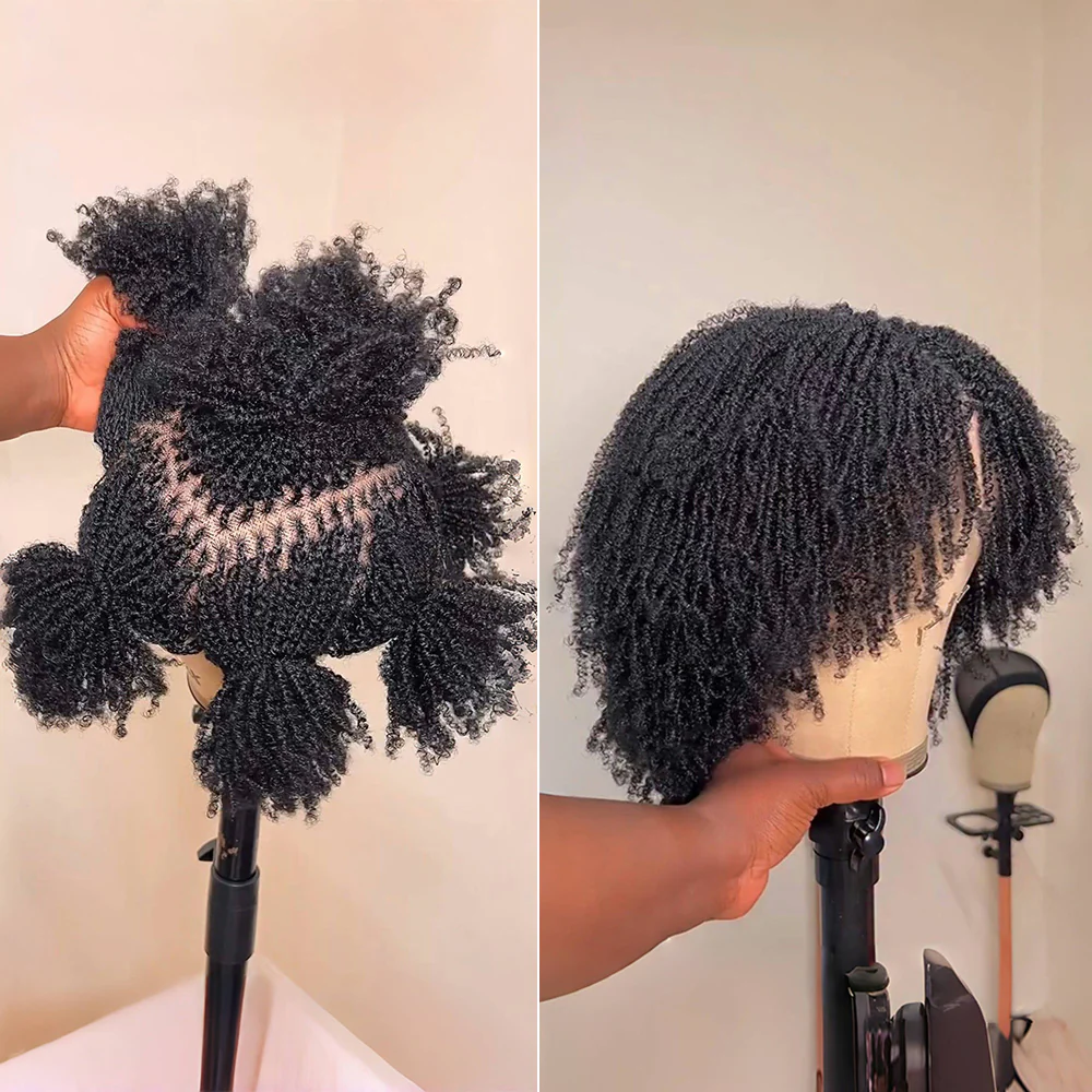 Full Lace Knotless Twist Microlocs With 4C Hairline Boho Wig