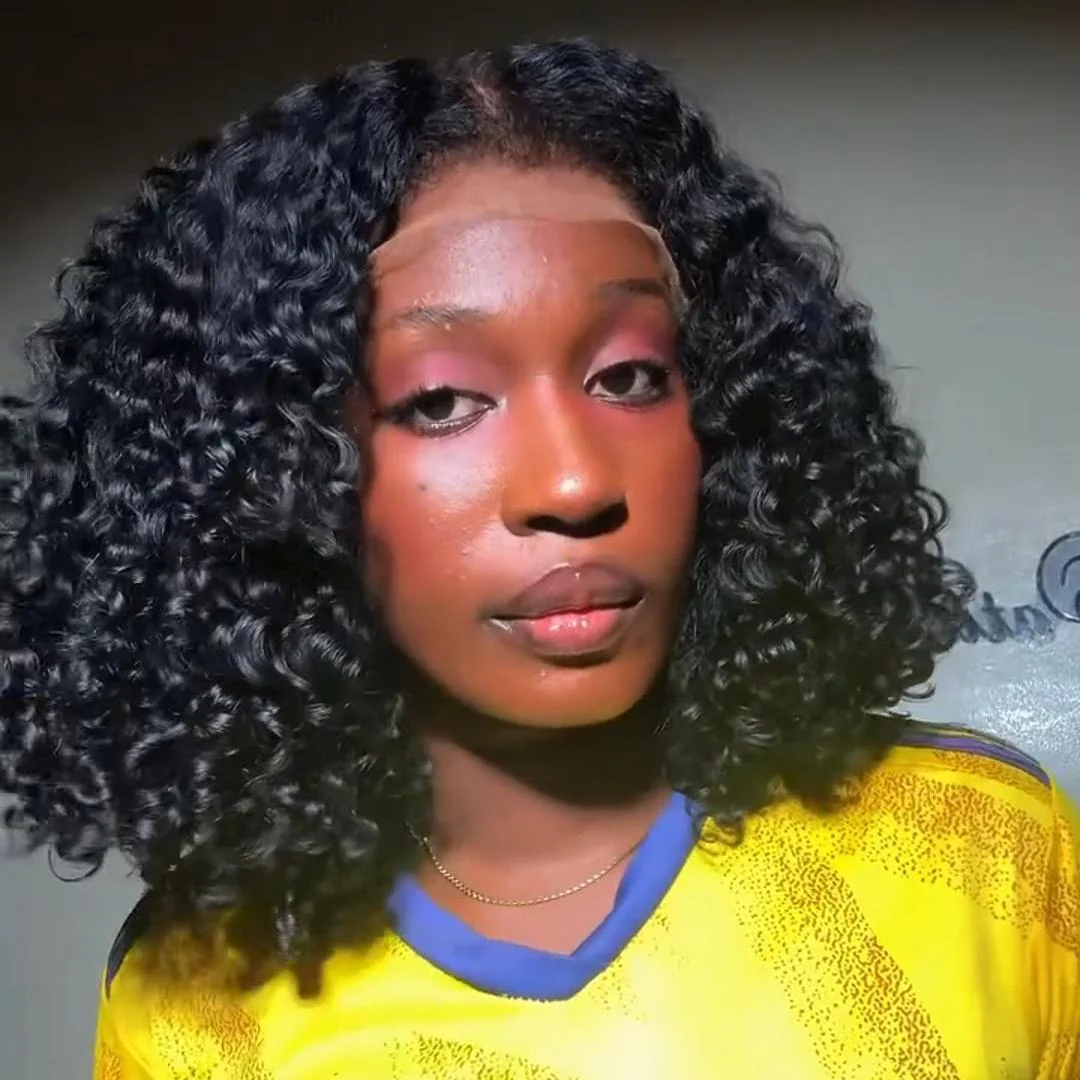 Glueless Wand Curls With Kinky Edges 5x5 Lace Bob Wig