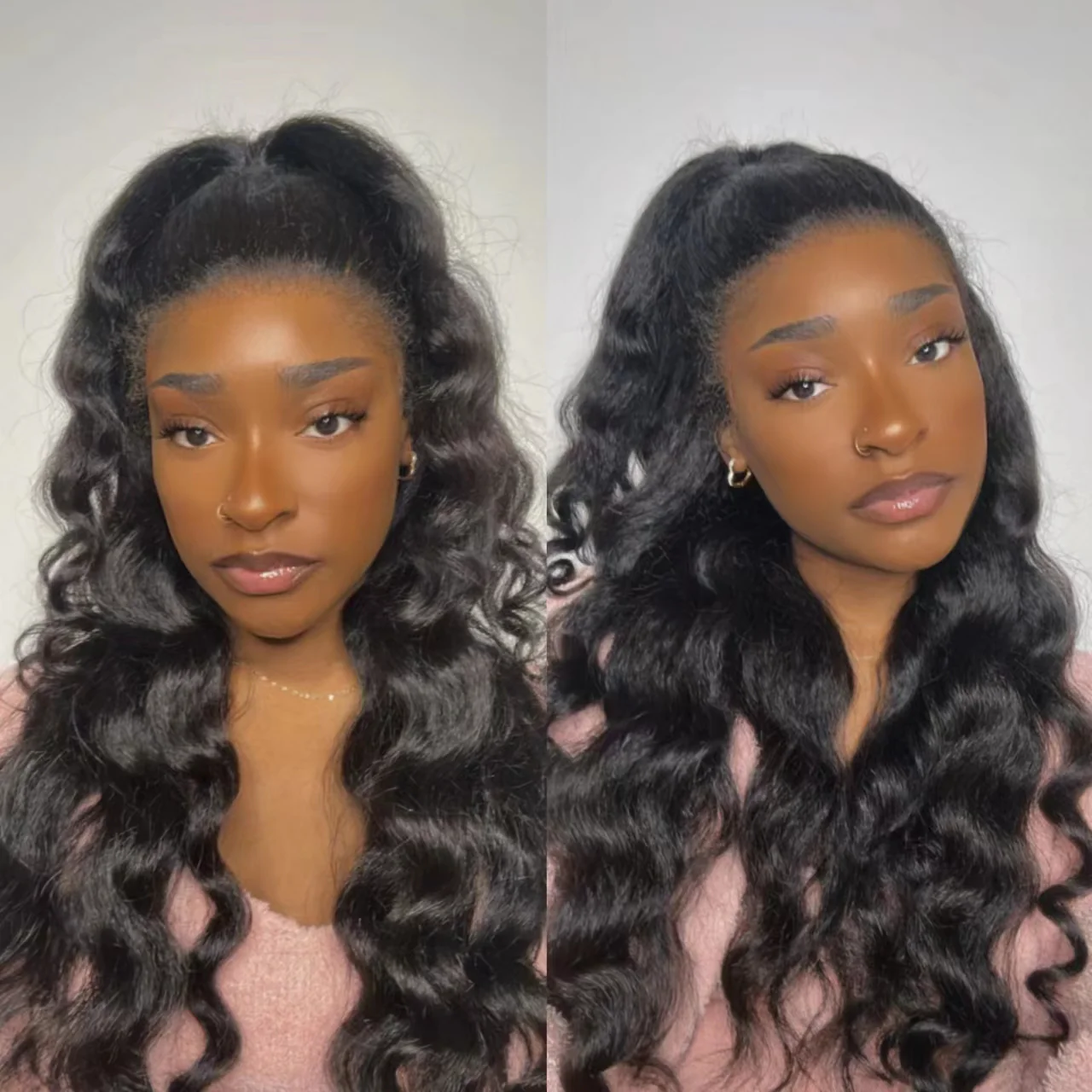 Long Wavy Lace Frontal With Kinky Edges Wig